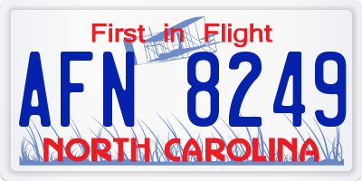 NC license plate AFN8249