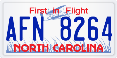 NC license plate AFN8264