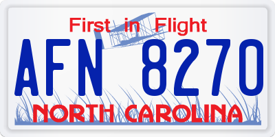 NC license plate AFN8270