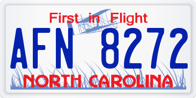 NC license plate AFN8272