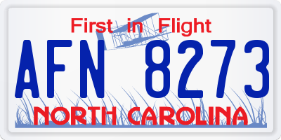 NC license plate AFN8273
