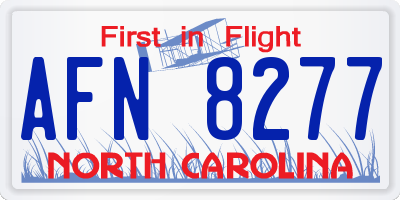 NC license plate AFN8277