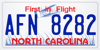 NC license plate AFN8282