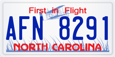 NC license plate AFN8291