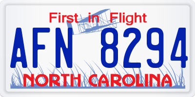 NC license plate AFN8294