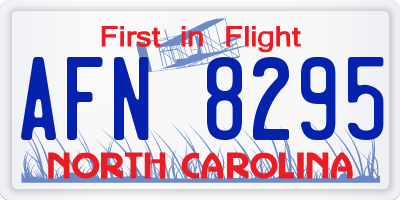 NC license plate AFN8295