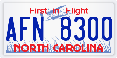 NC license plate AFN8300