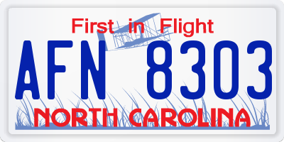 NC license plate AFN8303