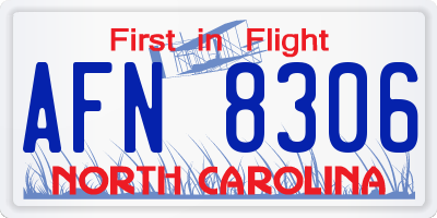 NC license plate AFN8306