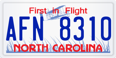 NC license plate AFN8310