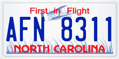 NC license plate AFN8311