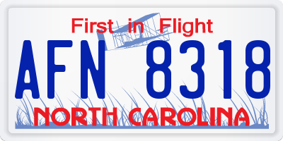 NC license plate AFN8318