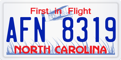 NC license plate AFN8319