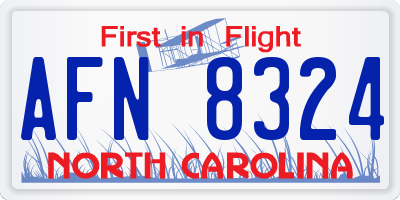 NC license plate AFN8324