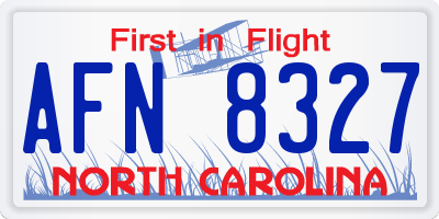NC license plate AFN8327