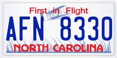NC license plate AFN8330