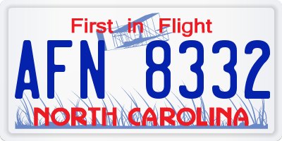 NC license plate AFN8332