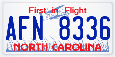 NC license plate AFN8336