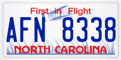 NC license plate AFN8338