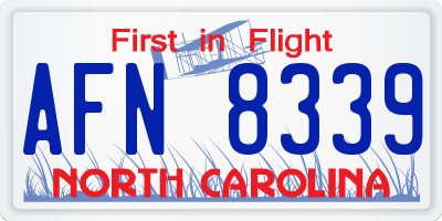 NC license plate AFN8339