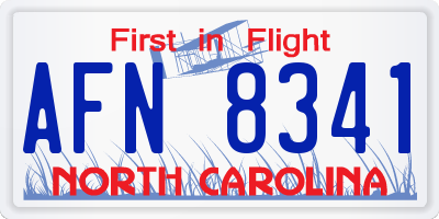 NC license plate AFN8341