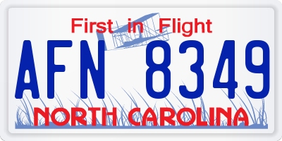 NC license plate AFN8349