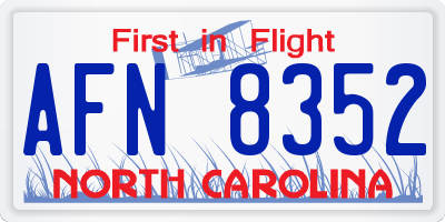 NC license plate AFN8352