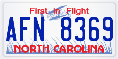 NC license plate AFN8369