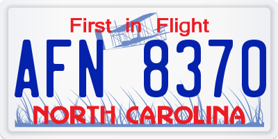 NC license plate AFN8370