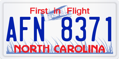 NC license plate AFN8371