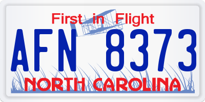 NC license plate AFN8373