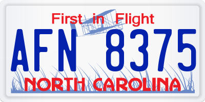 NC license plate AFN8375