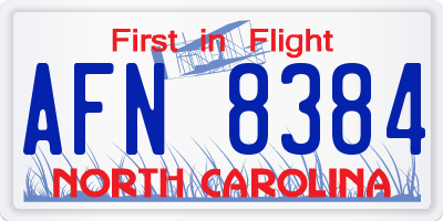 NC license plate AFN8384