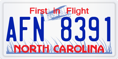 NC license plate AFN8391