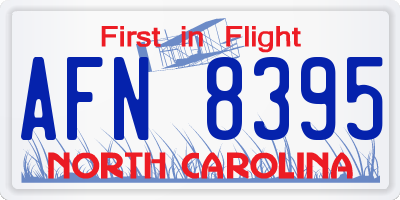 NC license plate AFN8395