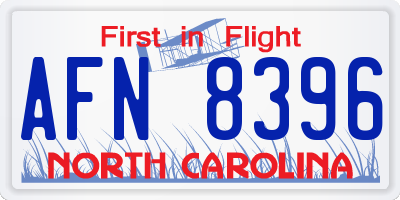 NC license plate AFN8396