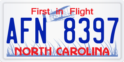 NC license plate AFN8397