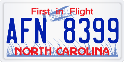 NC license plate AFN8399