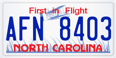 NC license plate AFN8403