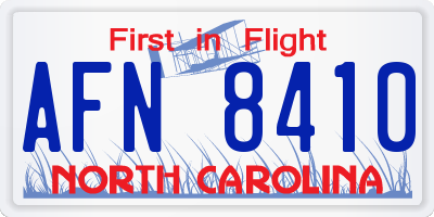 NC license plate AFN8410
