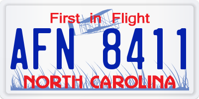 NC license plate AFN8411