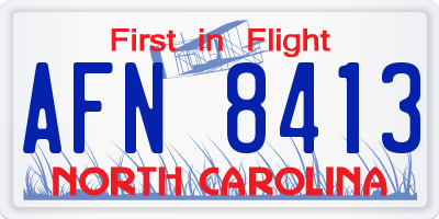 NC license plate AFN8413