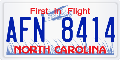 NC license plate AFN8414
