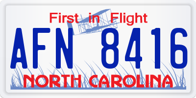 NC license plate AFN8416