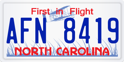NC license plate AFN8419