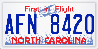 NC license plate AFN8420