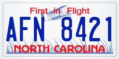 NC license plate AFN8421