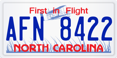 NC license plate AFN8422
