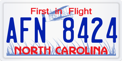 NC license plate AFN8424