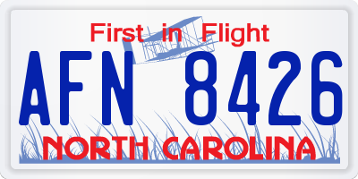 NC license plate AFN8426